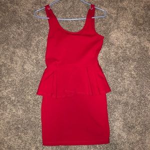 Red Peplum Dress